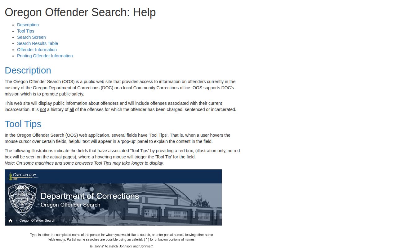Lake County projected release date search coverage and OOS result limitations