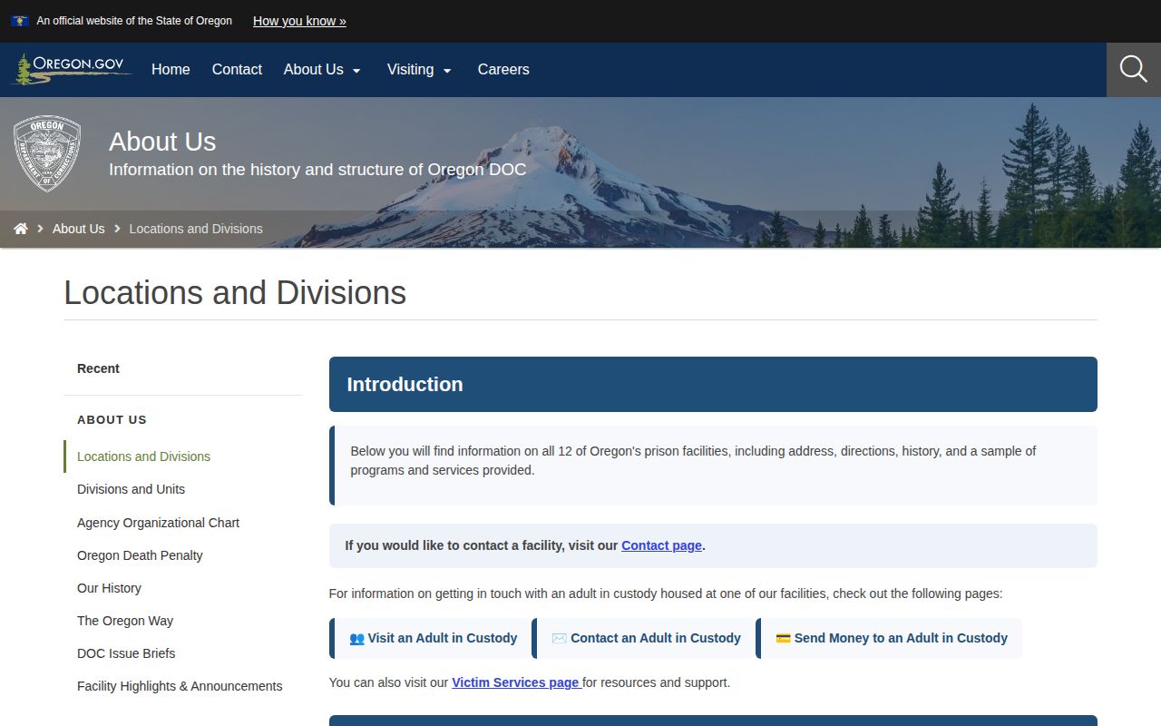 Warner Creek Correctional Facility release search and Oregon prison listing